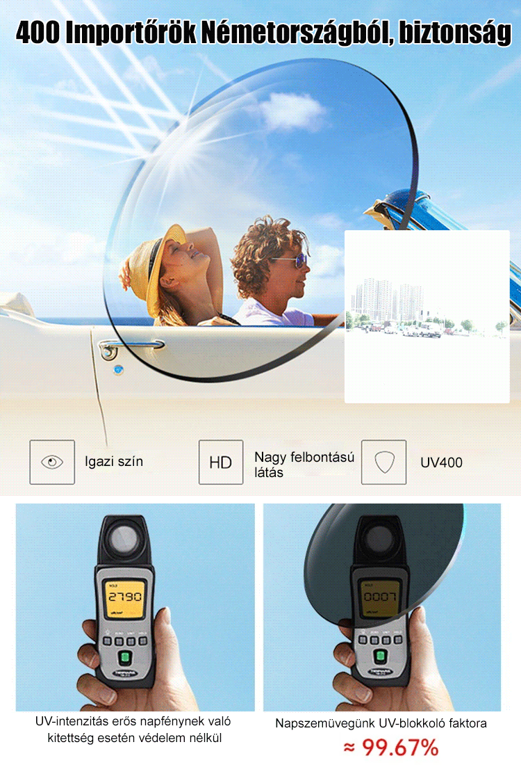 Könnyű luxus gradiens arany keretes napszemüveg