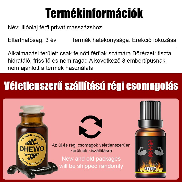 【Egy csepp hirtelen növekedés】Férfi intim masszázs esszenciaolaj