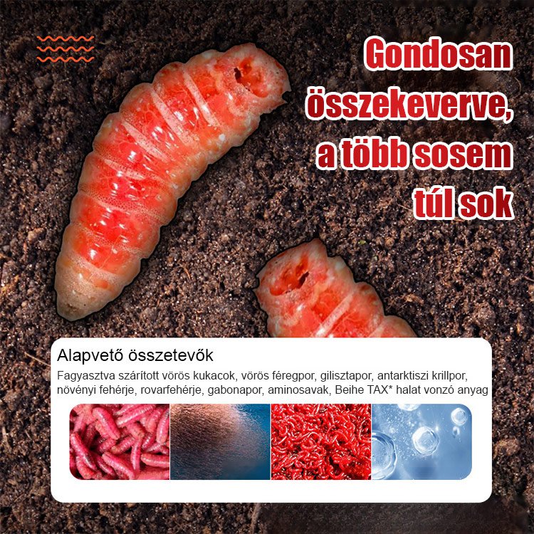 Minden halhoz alkalmas a piros kukac lustahorgász csali.