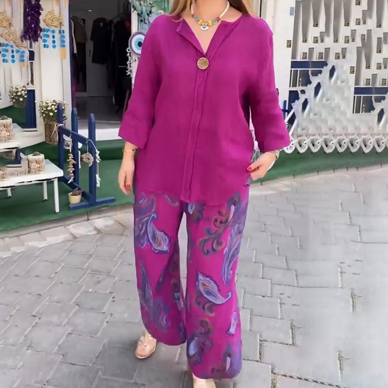 đ NĆi hosszĂș ujjĂș alkalmi felsĆ Ă©s szĂ©les szĂĄrĂș nadrĂĄg âš