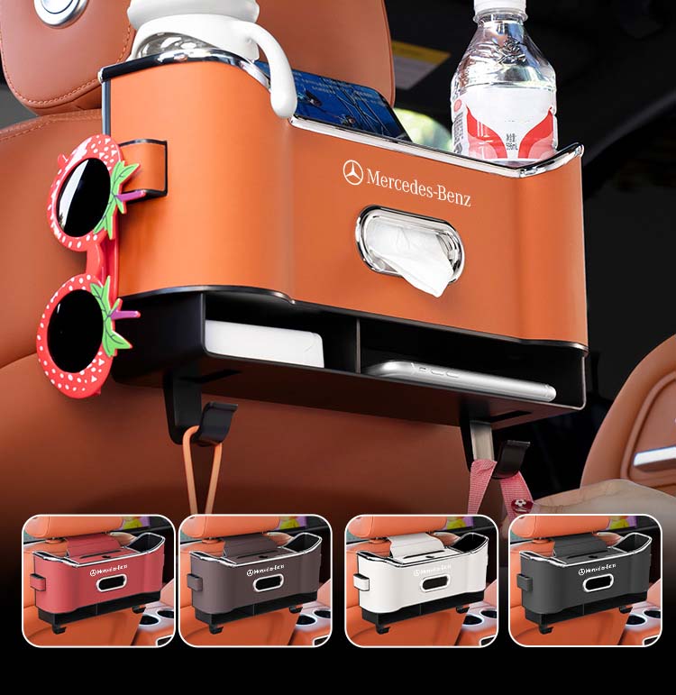 Többfunkciós tárolórekesz az autósülés háttámlájába