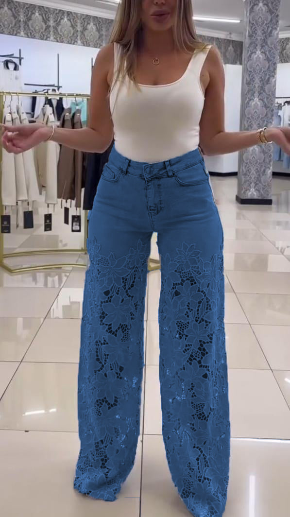 Elegáns női csipkefarmer