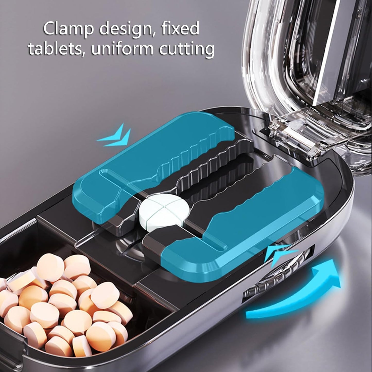 Többfunkciós tablettavágó és tárolódoboz