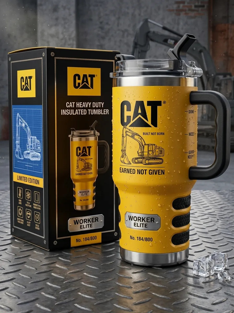 CAT termosz bögre fogantyúval és szívószállal C1