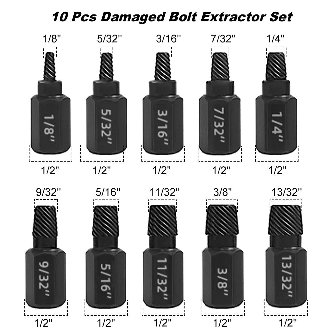 Törött fejű csavar Csavaros kupak kihúzó Törött fejű csavar Hatlapfejű csavar kiszedő szerszám