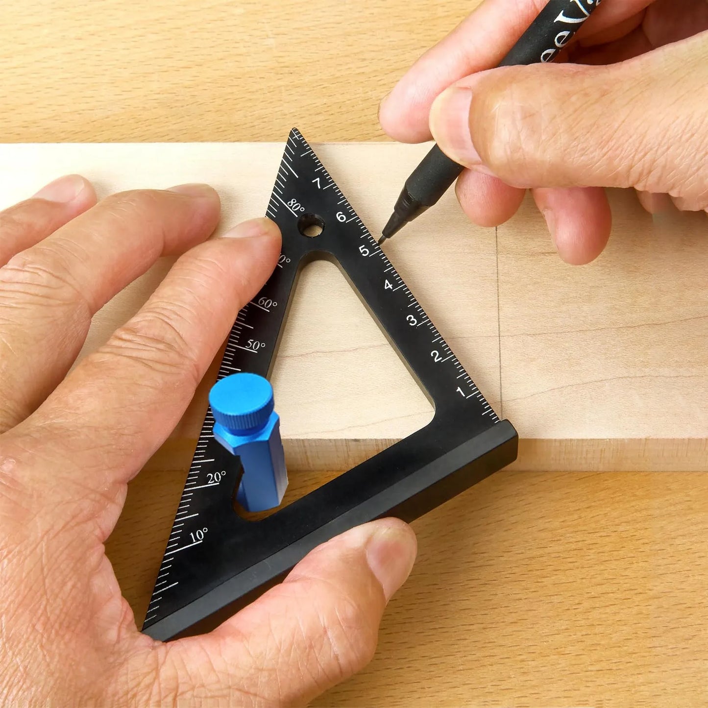 📐🔩Magas lépcsőmérők derékszögű keretezéshez – Hatszögletű stabil zár tartóval és kampóval ácsmunkához és körfűrészhez
