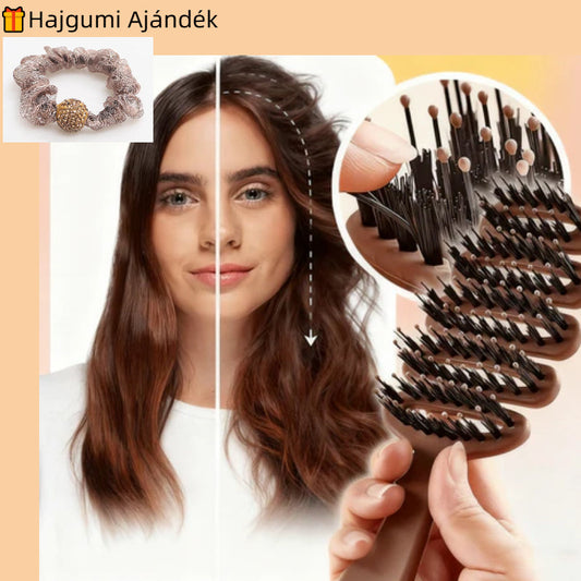 🪮Gyengéd fejbőrmasszázs természetes volumennövelő hajkefe