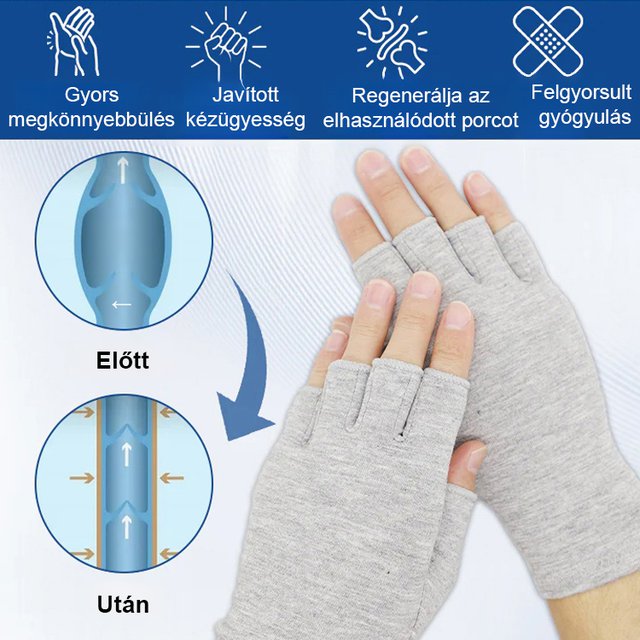 Szénszálas ujjatlan fájdalomcsillapító kesztyű