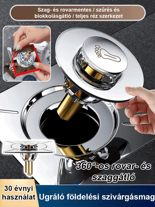 Lábas nyomású padlóösszefolyó a fürdőszobában