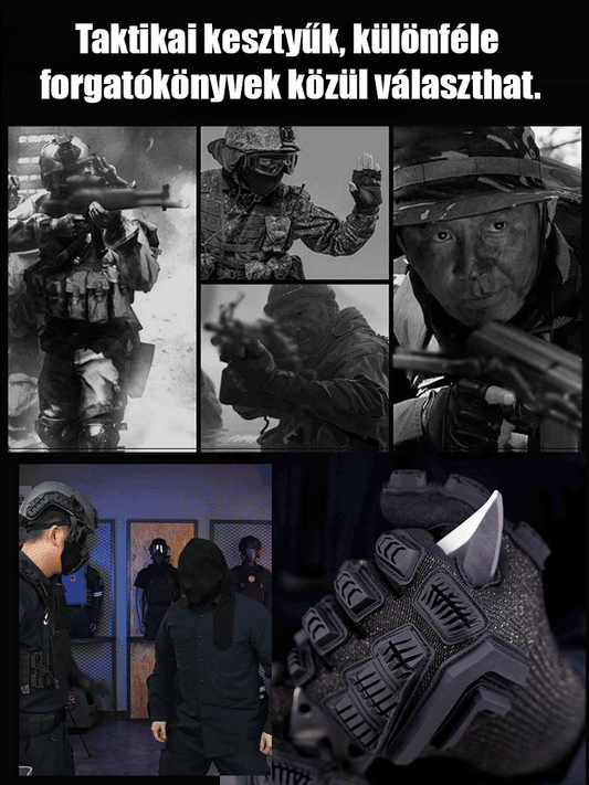 Vasverseny Mechanikus Páncél Pro Vágásálló Taktikai Kesztyű