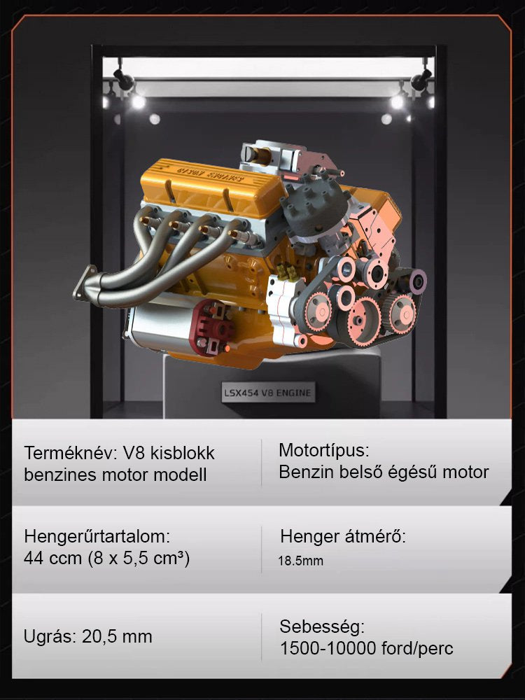 Az új V8 motor dekorációs darab