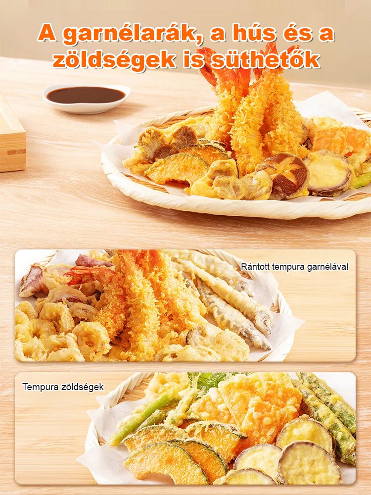 Ropogós, nem olajos - az idősek és gyerekek egyaránt szeretik a tempura lisztet.