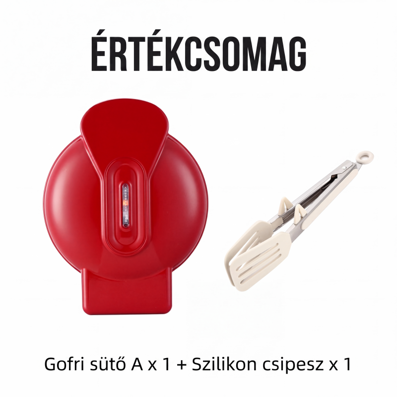 🧇 Mini elektromos gofrisütő – Könnyű reggeli készítéshez, kompakt – Utánvét ✨