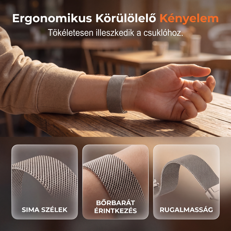 ⌚Rozsdamentes acél hálós óraszíj – Apple Watch-hoz