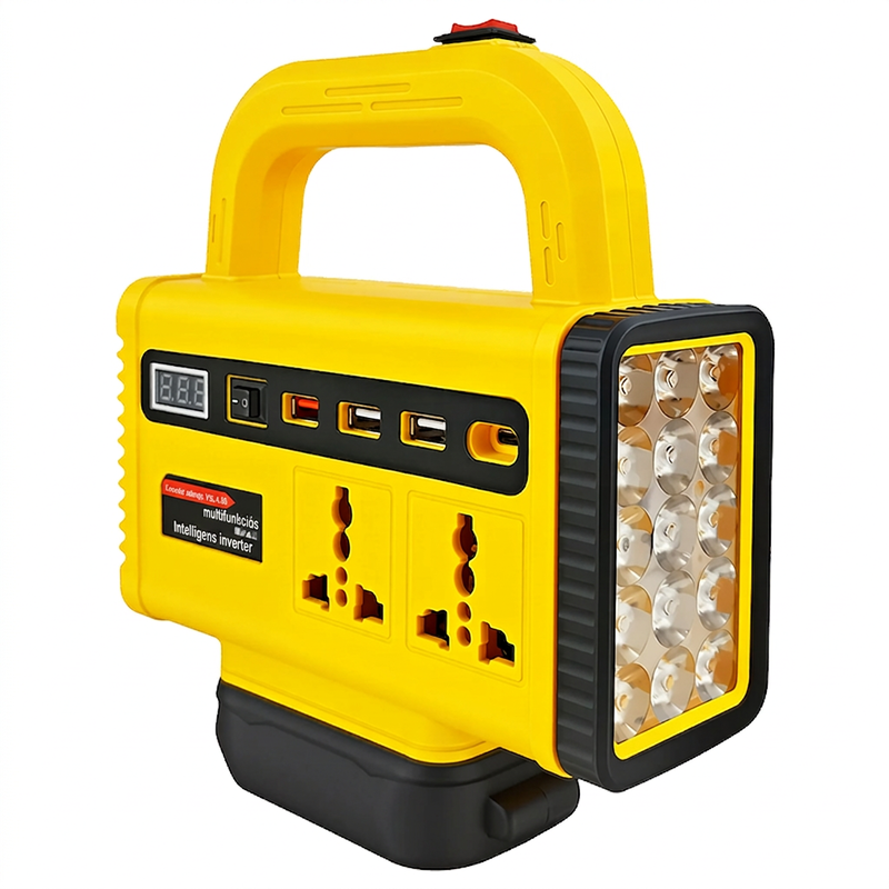 🔌 Hordozható teljesítményinverter LED munkalámpával