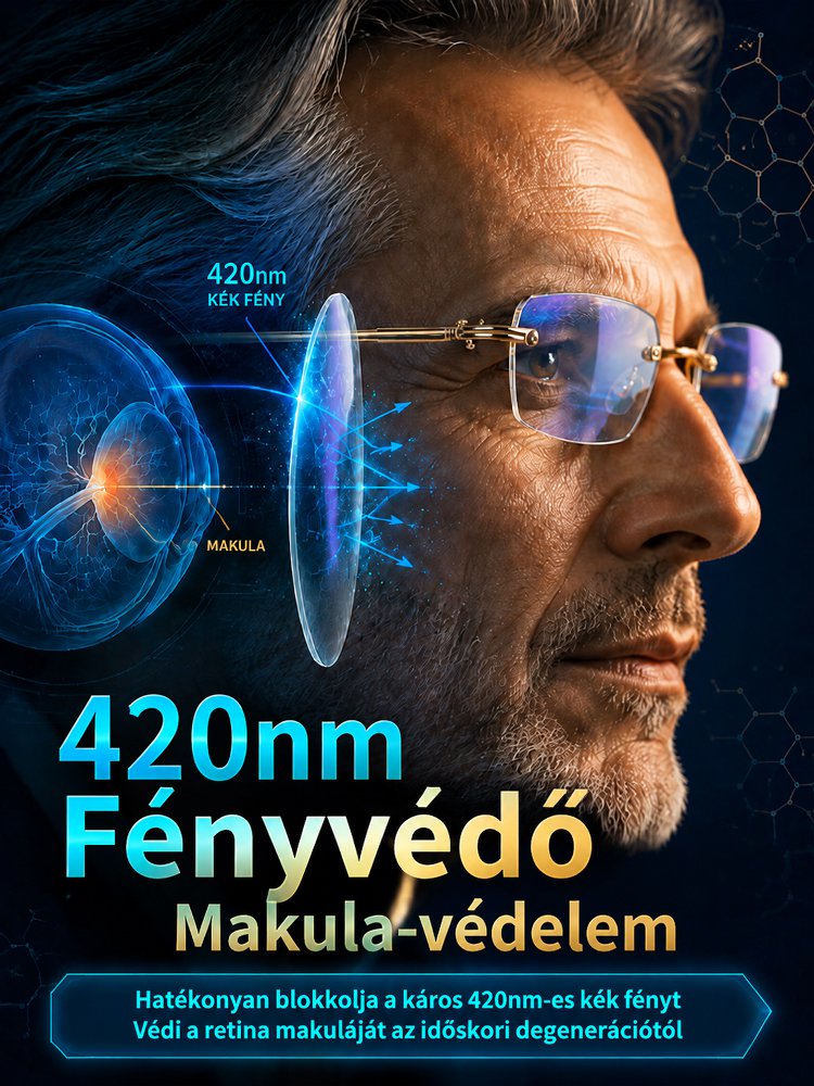 Fokozatosan tisztuló, fényre sötétedő olvasószemüveg