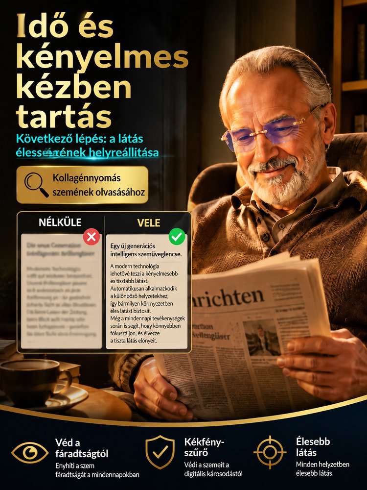 Fokozatosan tisztuló, fényre sötétedő olvasószemüveg