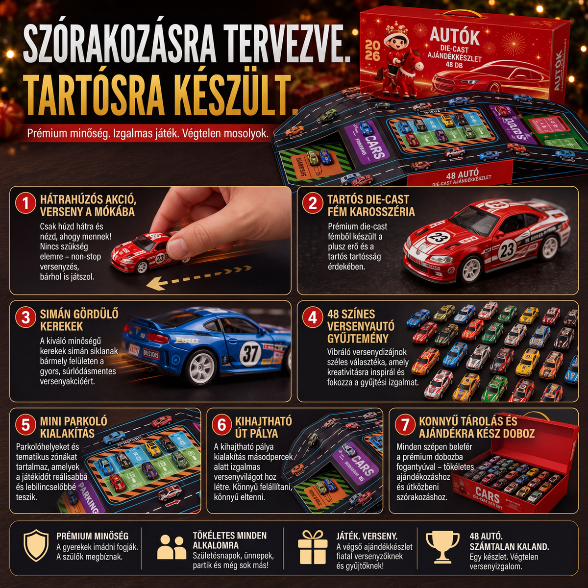 🚗 50% kedvezmény🏁Összecsukható játékautó-garázs játszókészlet