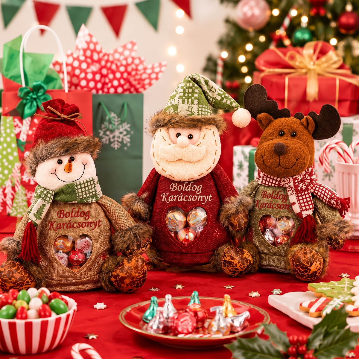 🎄🎁 49% OFF utolsó nap! Cipzáros karácsonyi ajándéktasak – Ünnepi csomagolás 🎅✨