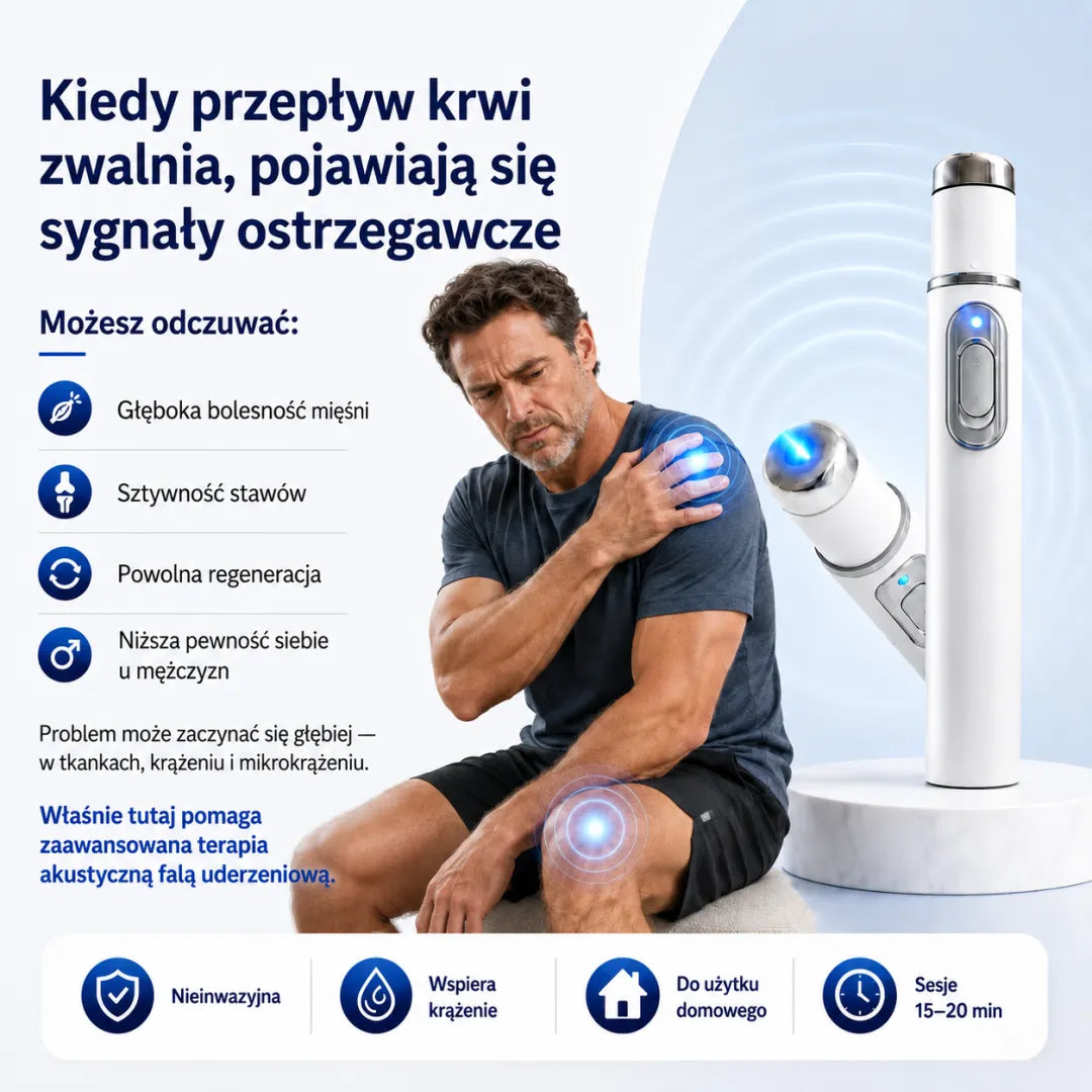 🤵💪Zwiększ swoją witalność. Odzyskaj pewność siebie w intymnych chwilach. Zaawansowana terapia falą uderzeniową, która wspiera męski komfort seksualny i łagodzi problemy z mięśniami, stawami i ścięgnami.