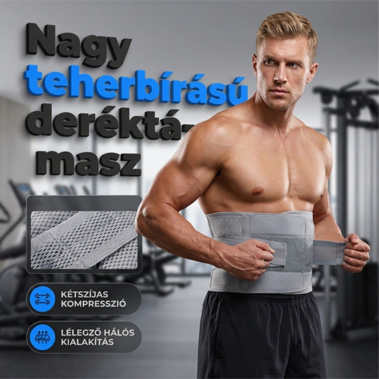 🏋️ Kétpántos kompressziós hátmerevítő kivehető támasztórudakkal