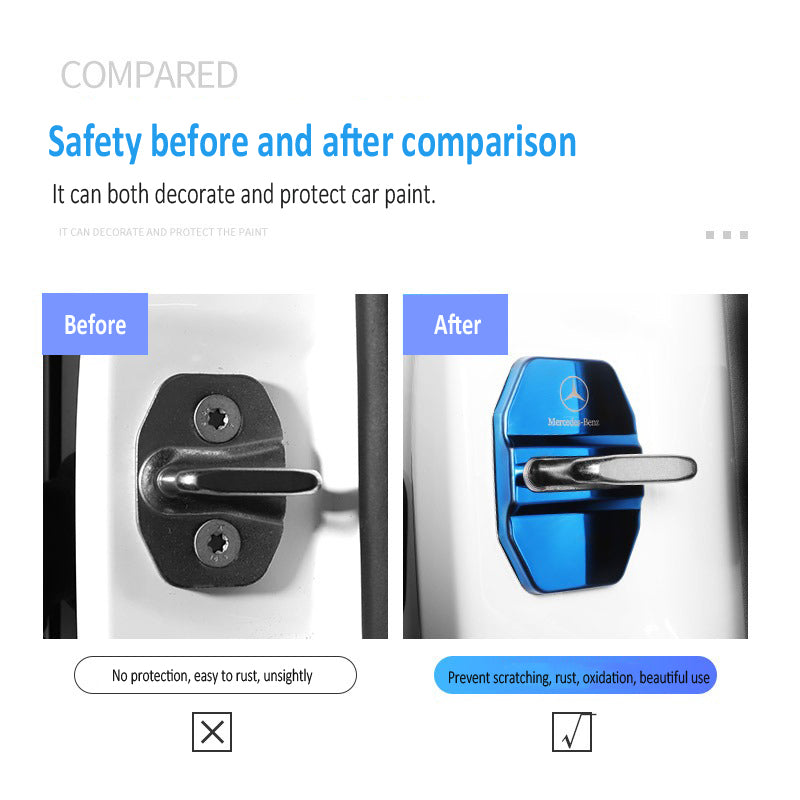 Forró Akció ✨50% Kedvezmény ✨Rozsdamentes Acél Korróziógátló Autó Ajtózár Védőburkolat 🔥4 db 🔥