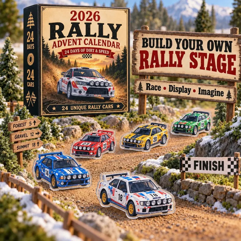 🏎️ Rally Adventi Naptár 2026 – 24 napnyi kosz és sebesség, 24 gyűjthető rallyautó