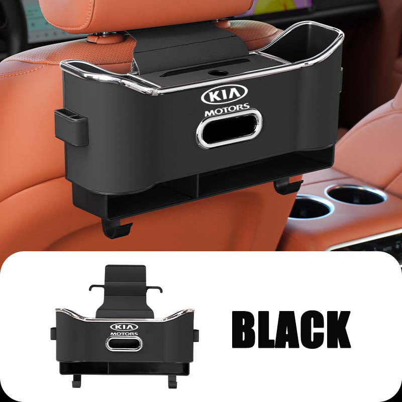 Többfunkciós tárolórekesz az autósülés háttámlájába