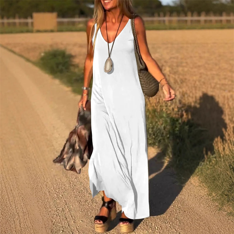 🔥👗Női maxi ruha szív alakú nyakkivágással