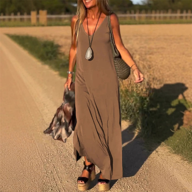 🔥👗Női maxi ruha szív alakú nyakkivágással