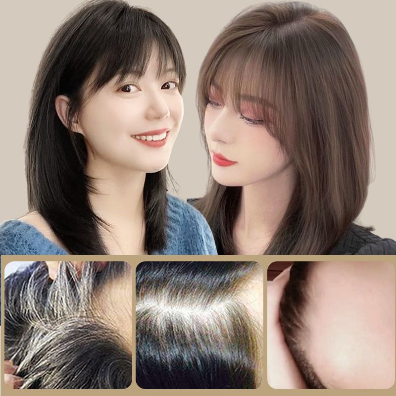 🎁Női közepes hosszúságú paróka frufruval