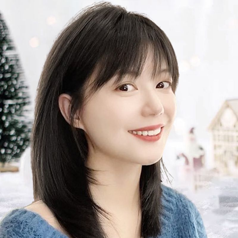 🎁Női közepes hosszúságú paróka frufruval