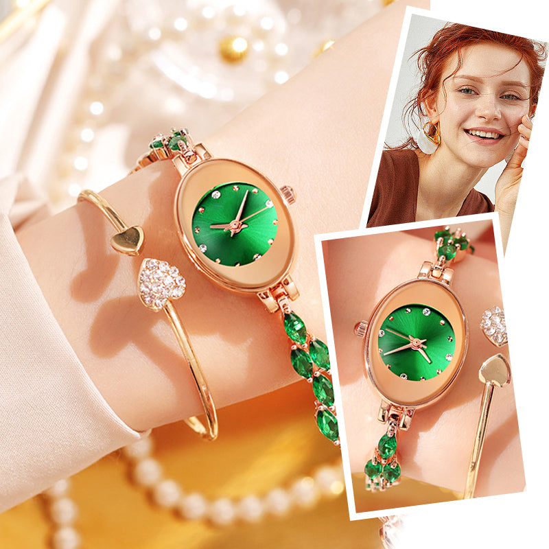 Ajándékok nőknek 2025-ben 💝🥰⌚ Női karóra színes cirkóniákkal, karkötőn