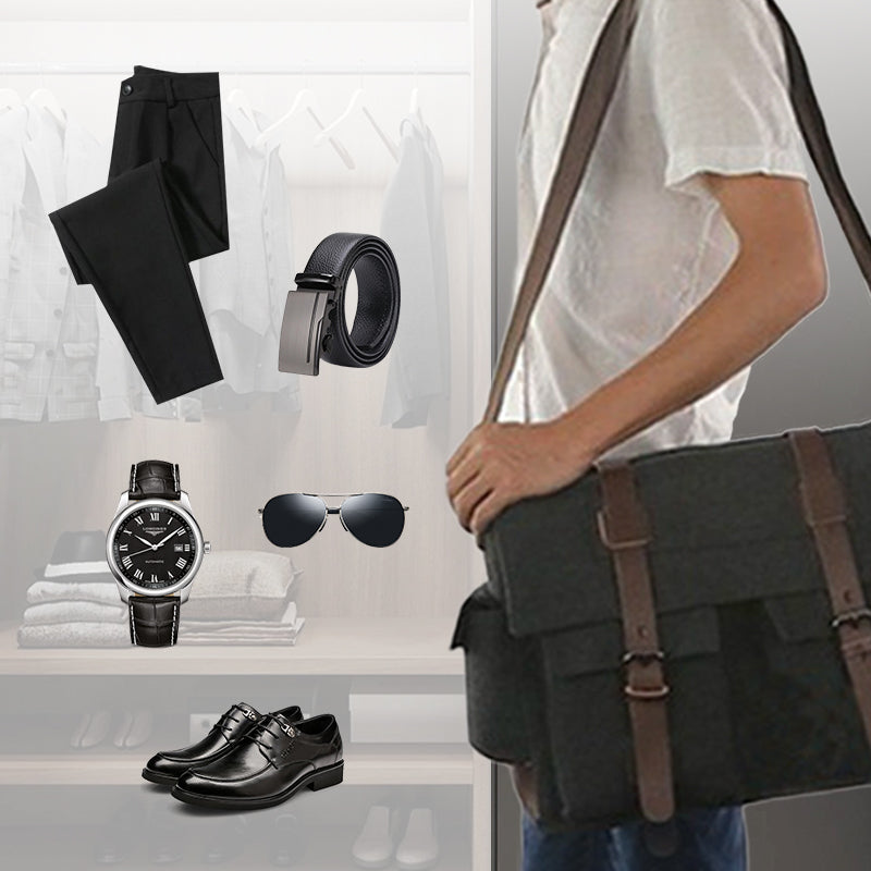 Férfi nagy kapacitású vászon válltáska