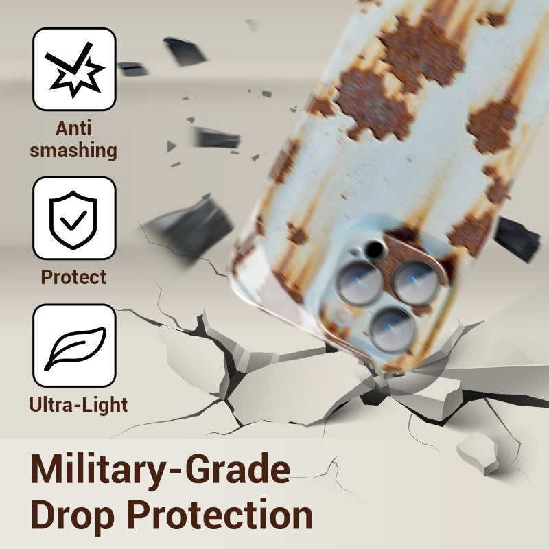 Vintage rozsda kemény tok iPhone-hoz