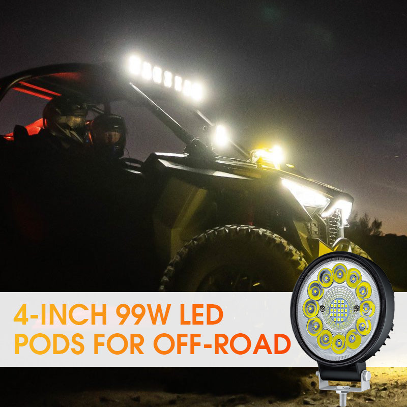 ⚡️4 hüvelykes, 99 W-os LED-es lámpatest terepjáró használatra🏍️