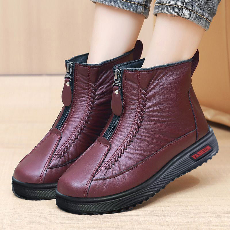 ❄️ Női Téli Meleg Cipzáras Bokacsizma 👢💕