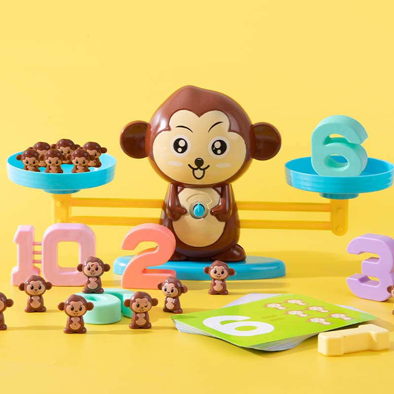 🐸Gyerekjáték-készlet rajzfilmállatokkal és mérlegekkel