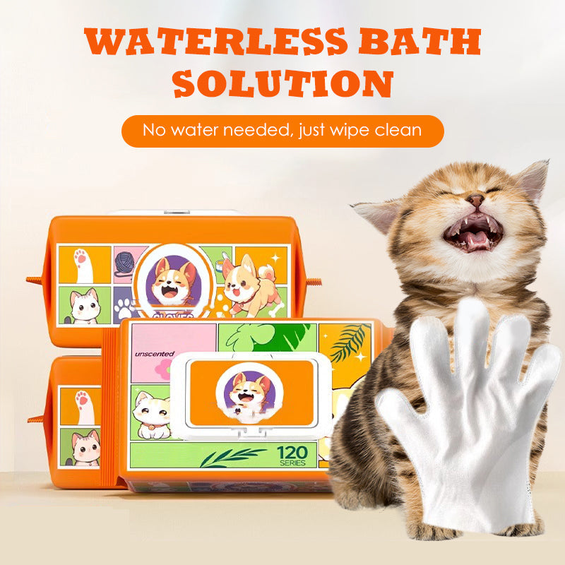 🐱Háziállat-ápoló törlőkendő kesztyűk, öblítést nem igényelnek🐶