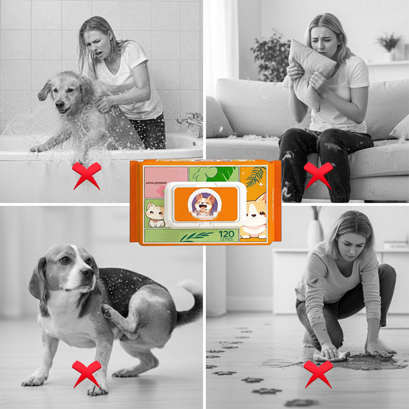 🐱Háziállat-ápoló törlőkendő kesztyűk, öblítést nem igényelnek🐶