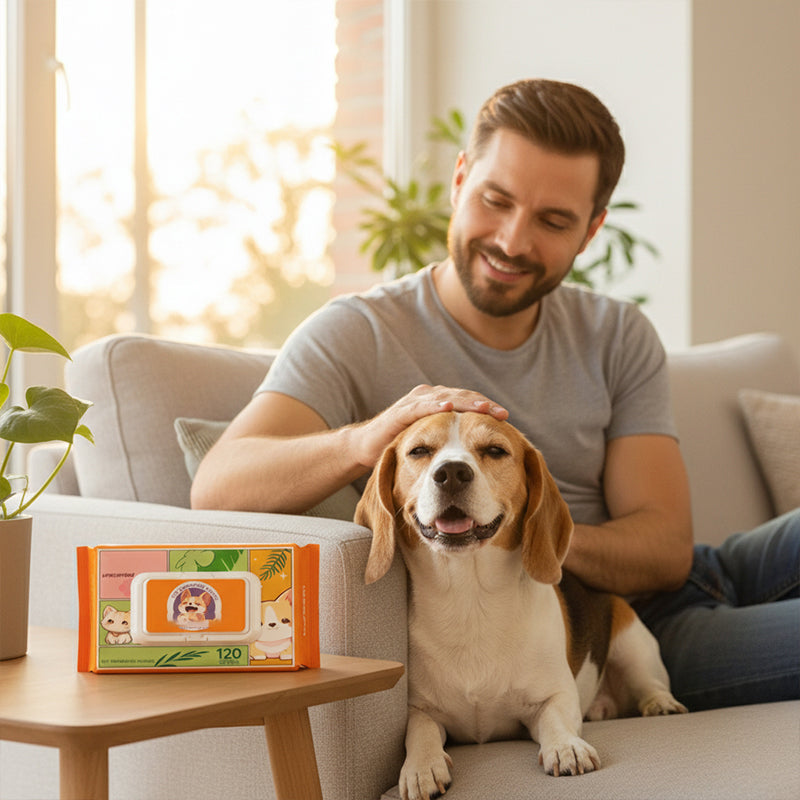 🐱Háziállat-ápoló törlőkendő kesztyűk, öblítést nem igényelnek🐶