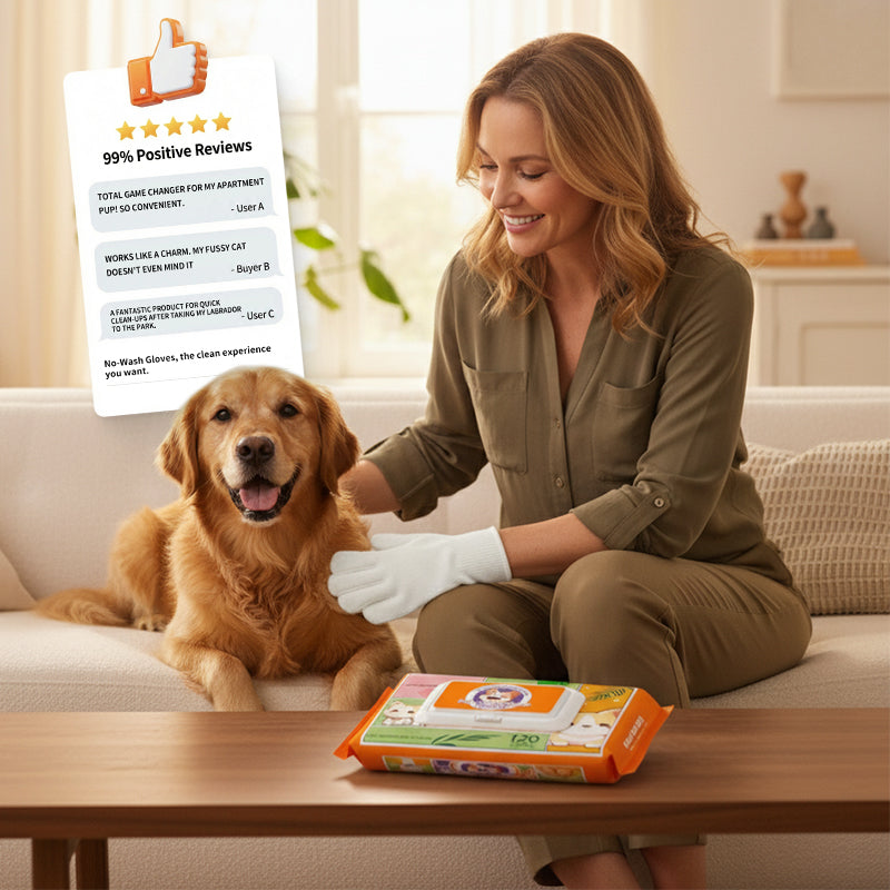 🐱Háziállat-ápoló törlőkendő kesztyűk, öblítést nem igényelnek🐶