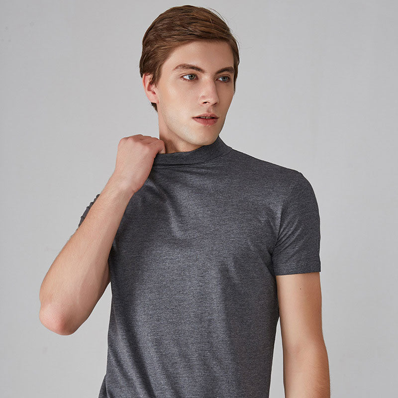 Férfi magas nyakú Slim Fit póló
