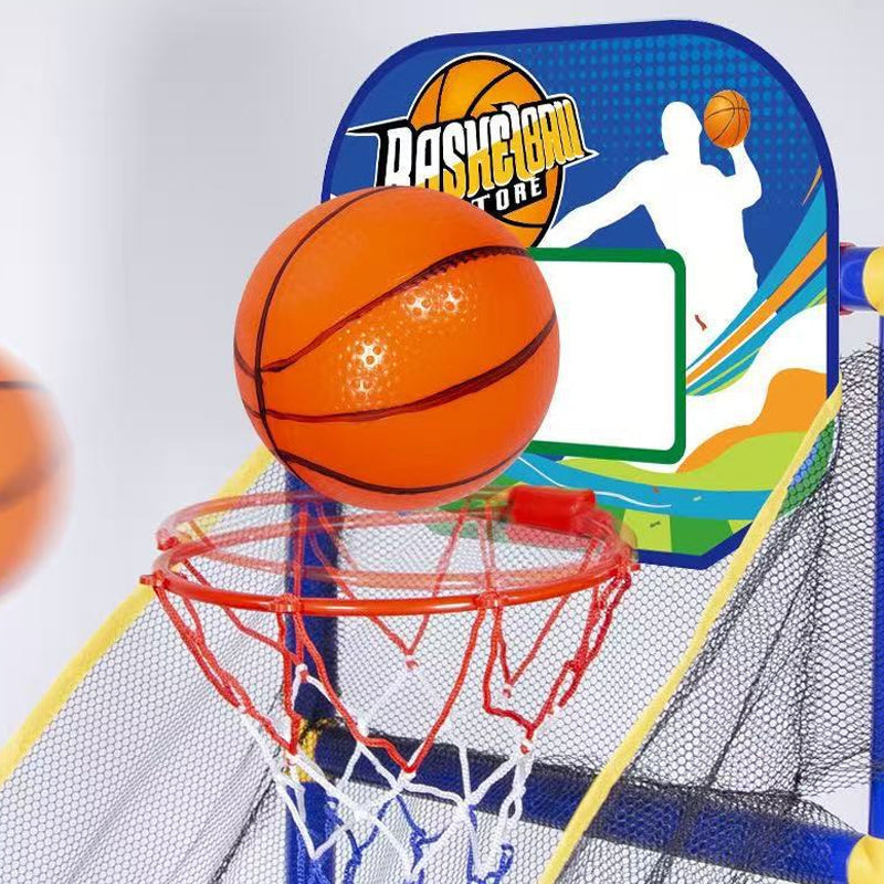 🎁Gyerekeknek való beltéri kosárlabda játékgép 4 labdával 🏀🎯