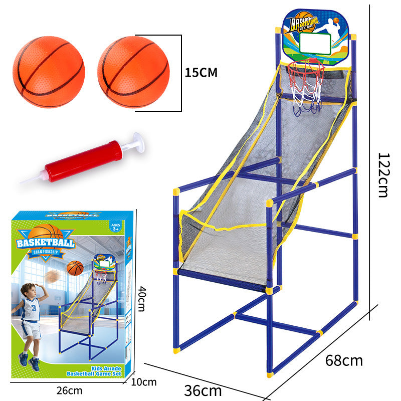 🎁Gyerekeknek való beltéri kosárlabda játékgép 4 labdával 🏀🎯