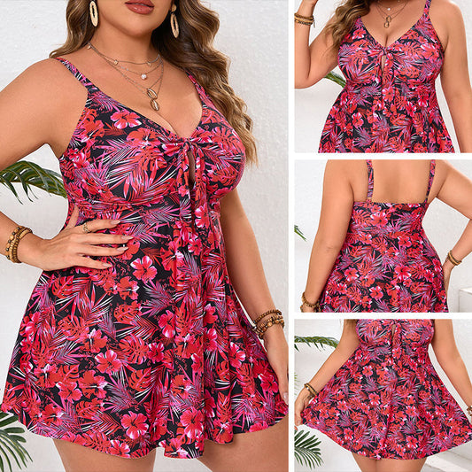🌸👙 Plus size virágmintás fürdőruha – elegáns stílus és kényelem a strandon
