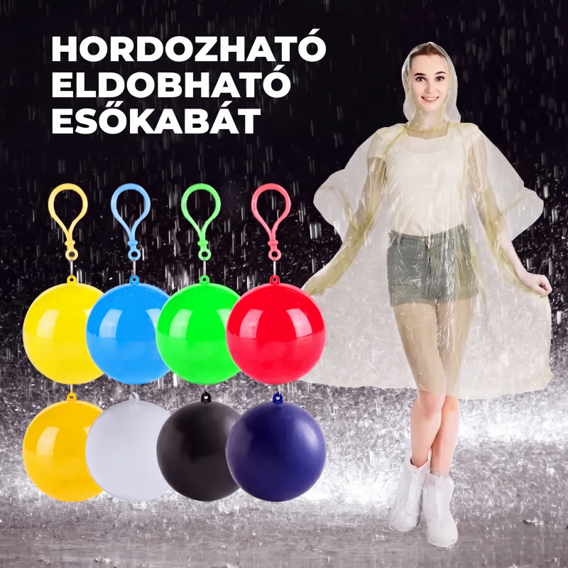 🌧️ Hordozható, egyszer használatos esőkabát – könnyű és hordozható kialakítás🏕️
