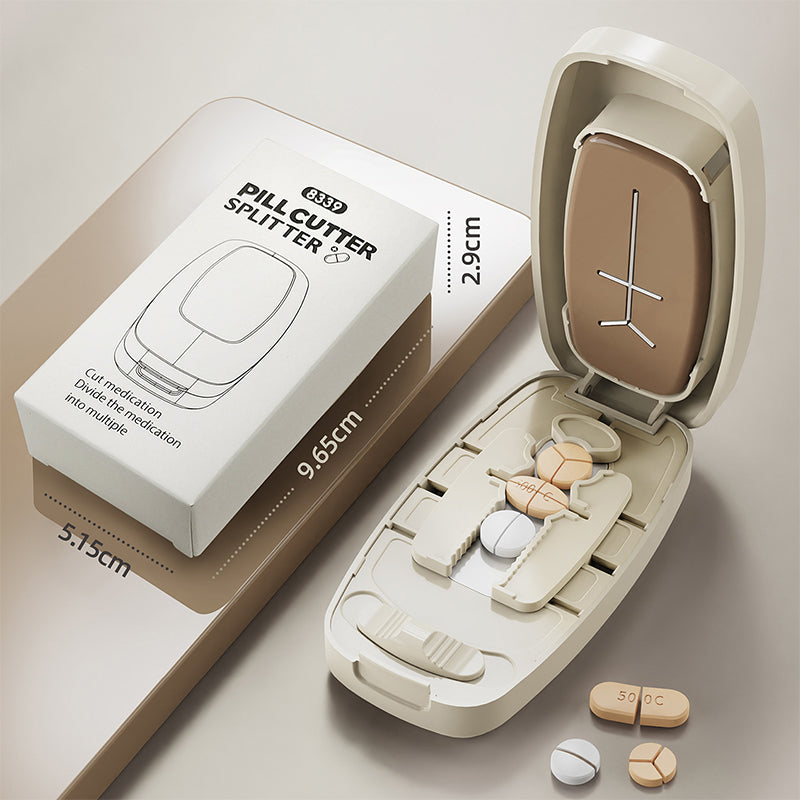 💊1+1 ingyen👵Hordozható tablettavágó – Praktikus, precíz vágás gyógyszerekhez
